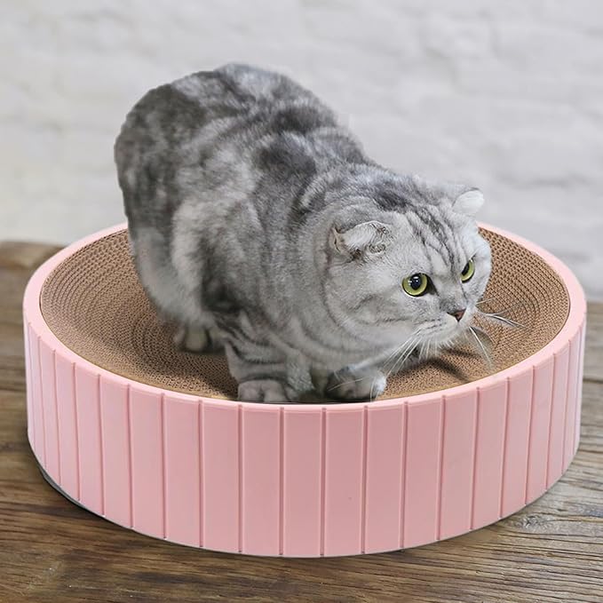 Cardboard Cat Scratcher Round Cat Scratching Board Cardboard Bowl Nest Pet Scratch Scratching Pad Lounge Bed Corrugated Paper Design for Clawing and Resting