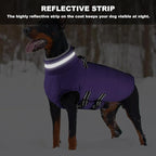 Mklhgty Small Dog Coat with Harness Built-in, Waterproof Reflective Fleece Lined - Warm Windproof Winter Jacket with Back Zipper, Cold Weather Snow Dog Coats - Purple - S