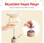 Cat Tree, Floor to Ceiling Cat Tower Adjustable Height [92.9-102.4 in=235-258cm], 7 Tiers Cat Climbing Play House with Fully Sisal Scratching Post, Cozy Condo & Hammocks for Indoor Cats, Beige