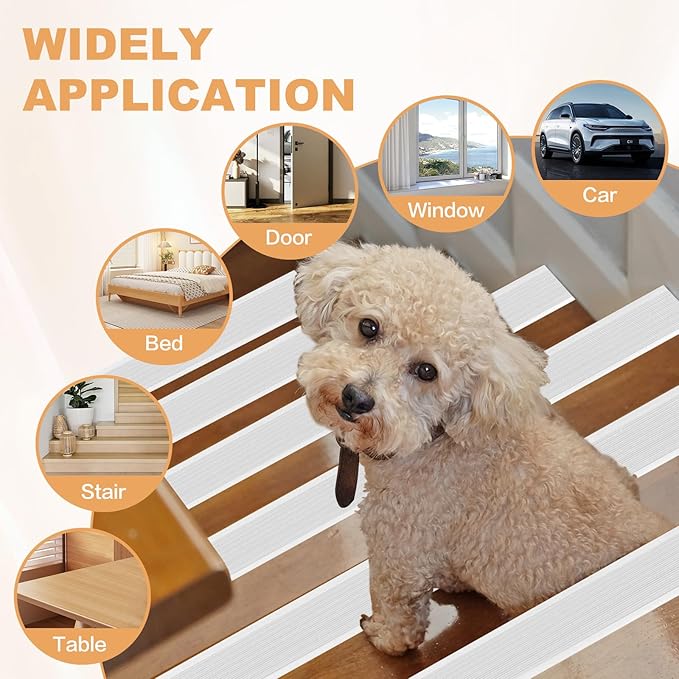 Dog Cat Scratching Window Sill Protector, Self-Adhesive Anti-Scratch Guard for Walls, Furniture - Slip Resistant Pet Shield