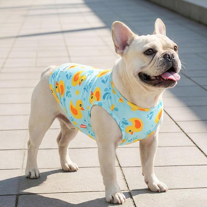 KYEESE 2Pack Dog Cooling Shirt, Breathable Dog Shirt for Large Dogs, Sun Protection Dogs Cooling Vest Tank Top, Lightweight Soft Sleeveless Summer Pet Clothes, Duck+Blue, 3XL