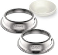Kinn Kleanbowl Pet Bowl Stainless Steel Frame with Compostable Refills, 24 oz (Pack of 2) – Spill-Proof Stable Disposable Pet Bowls for Easy Cleaning and Healthy Pets, No Plastic