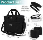 BAGLHER Dog Travel Bag, Airline Approved Pet Tote Organizer with Multi-Function Pockets, 2 X Food Storage Containers and 2 X Collapsible Bowls, Perfect Weekend Pet Travel Set for Dog, Cat Black