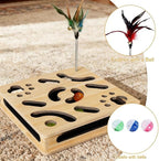 Upgraded 14-inch cat Clawing Box with Nail File, Jingler & Sandpaper - No Assembly Large Enrichment Pad for Cats Who Hate Claw Trimming Stressrelaxing Grooming Gift