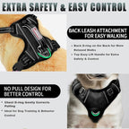 BARKBAY No Pull Dog Harness Large Reflective Dog Harness with Front Clip and Easy Control Handle for Walking Training Running with ID tag Pocket(Black,S)