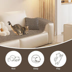 FHTONGE 71x15.8 Thickened Cat Wall Climbing Carpet with 16 Fixed Nails, Extra Large Tall Cat Scratch Pad for Wall, Wall Mounted Climbing Cat Scratcher for Furniture Couch Sofa Protector(Choc Brown)