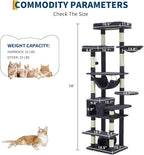 Cat Climbing Frame with Cat Bed - Cat Food Station, Cat Relaxation Area, Cat Climbing Tower, Cat Activity Center, and Plush Cloth Cat Tree