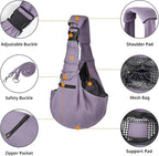 CUBY Dog and Cat Sling Carrier - Hands Free Adjustable Small Pet Sling - Soft Pouch and Tote Design - Suitable for Puppy, Small Dogs Cats Outdoor