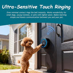 Halo Paw Smart Dog Door Bell – Touch-to-Ring BK Dog Bells to Go Outside, LED Light Wireless Dog Buttons & Dog Clicker for Communication, Waterproof Bell for Dogs to Ring to Go Potty(2 Bells & 1 Chime)