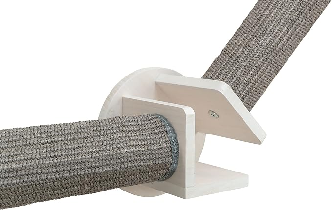 Trixie Cat Wall Furniture Set 4 - Cat Wall Scratcher, Climbing Shelves - 2 Sisal Rope Scratching Posts - Elevated Shelf - Gray/White