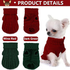 2 Pack Dog Sweaters for Small Dogs, Chihuahua Yorkie Sweater, Puppy Clothes Winter Warm Pullover Clothing, Pet Cat Cold Weather Puppy Cold Outfits