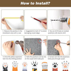 FHTONGE 71x15.8 Thickened Cat Wall Climbing Carpet with 16 Fixed Nails, Extra Large Tall Cat Scratch Pad for Wall, Wall Mounted Climbing Cat Scratcher for Furniture Couch Sofa Protector(MilkyWhite)