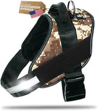 Dog Harness with Patch Panels, No Choke, Reflective, Adjustable, Soft Padded Dog Vest Harness with Easy Control Handle for Growing Puppy Size Dog, Military Desert, XS