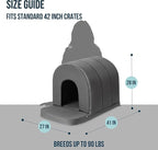 Orthopedic Dog House 2.0 - Outdoor Waterproof Dog Shelter w/Porch - Scratch Proof Indoor Pet House w/Egg-Crate Foam - Ideal for Extra Large Breeds & Fits 42-Inch Crate - 41"x27", Charcoal