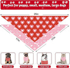 Valentine's Day Dog Bandana, 2 Pack Adjustable Holiday Party Birthday Pets Valentine Day Bandana Mother's Day Triangle Bibs Cat Scarf Set