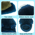 2 Pieces Dog Sweaters for Fall Winter - Warm Puppy Clothes, Fleece Chihuahua Sweater, Cute Small Dog Cat Clothes for Boys Girls - Blue, Dark Green, XS