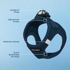 Best Pet Supplies Voyager Step-in Air Harness - All Weather Mesh, Reflective, No Pull Harness for Dogs, Cats - Secure with Hook & Loop Fastener, Buckle, Double D-Rings - Blue, L