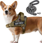 AUROTH Dog Harness and Leash Set, Soft Padded Service Dog Vest with 5.25FT Dog Leash, No Choke, Easy On Pet Vest, Adjustable Reflective No Pull Pet Vest Medium Sized Dog, Easy Walking and Training