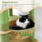 Globlazer Heavy Duty Cactus Cat Tree for Large Cats, Sturdy 72in Maine Coon Cat Tree for Large 20 lbs+ Cactus Cat Tower for Adult Biggest Cats with 6 Scratching Posts, Hammock, S72, Green