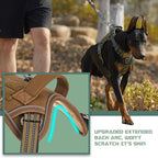 BUMBIN Tactical Dog Harness for Large Dogs No Pull, Famous TIK Tok No Pull Dog Harness, Fit Smart Reflective Pet Walking Harness for Training, Adjustable Dog Vest Harness with Handle Brown XL