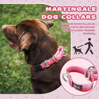 Martingale Collar for Dogs Large Medium Small Heavy Duty Buckle Dog Collar with Tag Ring Reflective Nylon Gradient Dog Collar No Pull Training Collar