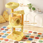 Happy & Polly Cat Tree, Cats, 53.2x22.4x18.1 Inches, All Breed Sizes, Climbing, Indoor, Wood and Sisal, Floor Mount, Modern