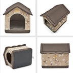 Jiupety Dog House Indoor, XL Size Indoor Dog House for Medium and Large Dog, Warm Cave Sleeping Nest Bed for Cats and Dogs, Brown