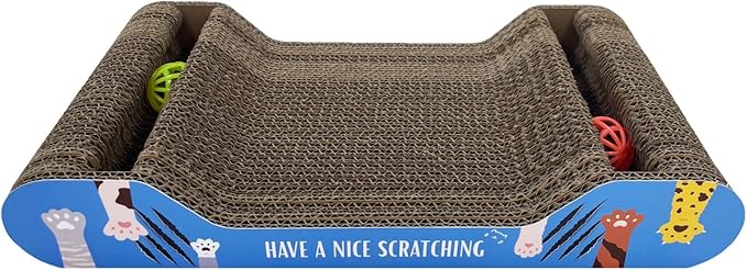 Cat Scratcher Cardboard | Reversible Corrugated Scratch Pad | Eco-Friendly | Durable | for Indoor Cats | Includes Catnip