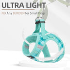 PUPTECK Dog Harness and Leash Set for Small Medium Dogs No Pull Step-in Soft Mesh Puppy Cat Vest Harnesses Reflective at Night, Plaid Pattern Green M