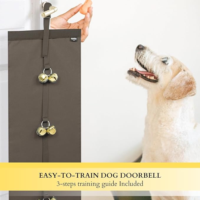 Anti-Scratch Dog Door Bell - Adjustable Puppy Potty Training Bells, Hanging Doorbell to Protect Doors & Trim