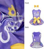 CuteBone Easter Dog Dress Velvet for Small Dogs Girl Flower Skirt Puppy Dresses Purple Dog Clothes CVA16XXS-D