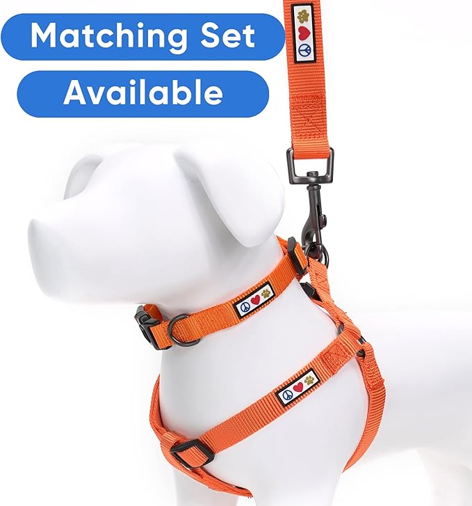 Pawtitas Solid Step-in Dog Harness – Adjustable No-Pull Vest for Puppies to Seniors, Safe & Comfortable XS Orange