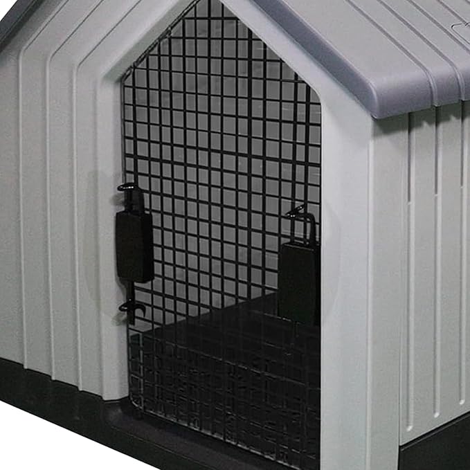 Dog House, Indoor or Outdoor Durable Plastic Waterproof Animal Shelter, Large - Comfortable Pet House for All Seasons