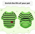 Dog Shirts for Large Dogs, Striped T-Shirts Dog Vest Pet Apparel Tee Shirts Spring Summer Suitable for Small and Medium Large Pets French Bulldog Bichon, Green XL