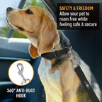 Active Pets Black Car Seat Belt for Dogs 2 Pack, Attaches to Harness & Collar, Adjusts 18" - 24" Safety & Comfort Travel Restraint System Fits Small - Large Pups, Seatbelt Pet Supplies & Accessories