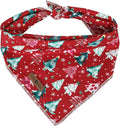 lionet paws Christmas Dog Bandana,Christmas Tree Fabric Dogs Kerchief for Medium Large Dogs,Dog Cotton Red Triangle Bibs Scarf for Girl Boy
