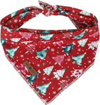 lionet paws Christmas Dog Bandana,Christmas Tree Fabric Dogs Kerchief for Medium Large Dogs,Dog Cotton Red Triangle Bibs Scarf for Girl Boy