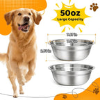 URPOWER 2 Pack 8" Stainless Steel Dog Bowls - 50oz Thickened Durable Pet Bowls for Food and Water, Fit for Elevated Dog Bowl Stand