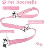 2 Pack Dog Doorbells, Pet Training Bells for Go Outside Potty Training and Communication Device Large Loud Dog Bell Cat Puppy Interactive Toys Adjustable Strap Door Bell (Pink)