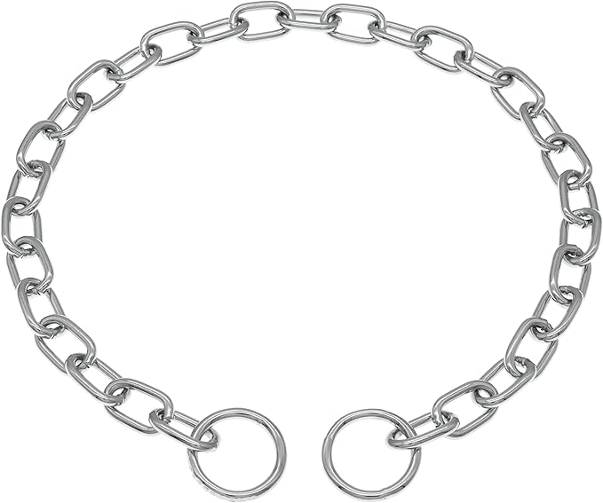Herm Sprenger Chrome Plated Steel Fur Saver Dog Collar with Medium Link Professional Training Collar for Small Medium Large Dogs Correction Slip Chain Made in Germany (14 inches (35 cm))