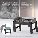 PAKEWAY Elevated Dog Bowls, Spill Proof, Tiltable Pet Feeder with 1 Stainless Steel Bowl &1 Stainless Steel Slow Feeder Bowl, 6 Height Adjustable Raised Dog Bowls Stand for Medium Large Dogs