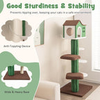 Tangkula Tall Cat Tree for Indoor Cat, 7-Tier 61” Modern Cat Tower with Sisal Scratching Posts, Top Condo, Soft Mohair Plush Fabric, Cute Cat Tree for Large Cats 20 lbs Heavy Duty