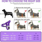 SlowTon No Pull Dog Harness - Heavy Duty Dog Harness and Leash Set for Medium Large Dogs, Reflective Tactical Harness with Soft Padded and Front Clip for Easy Walk and Training (PU, S)