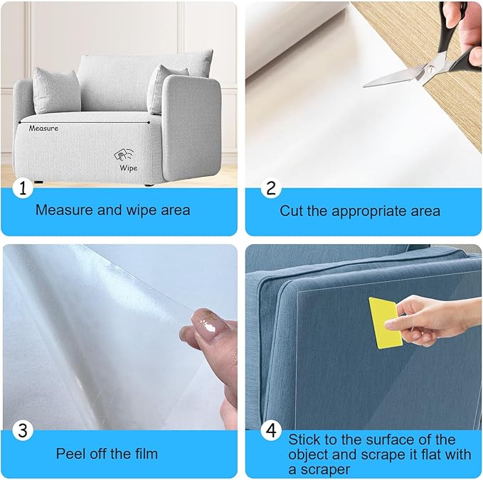 Door Scratch Protector Door Dog Scratch Protector Dog Scratch Door Guard Pet Scratch Door Protector Couch Protector from Cat Claws Clear(7.9inch×393.7inch)