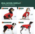 Kuoser Dog Puffer Jacket Warm Dog Coat for Small Dogs, Windproof Reflective Pet Padded Vest Cold Weather Clothes Puppy Snowsuit with Hook & Loop Coats, Easy On/Off, Red S