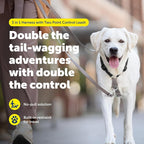 PetSafe 3-in-1 Harness with Two-Point Control Leash - Custom Fit Durable Obedience Gear for Gentle Behavior Training to Reduce Leash Pulling - Breathable Padded Design - Large - Black