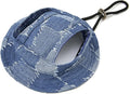 Round Brim Princess Hat Visor Hat Pet Dog Mesh Porous Sun Hat with Ear Holes for Small, Extra Small Dog Teddy, Pug, Chihuahua, Shih Tzu, Yorkshire Terriers, Papillon V-Jeans Blue L