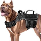 Dog Harness for Large Dogs Heavy Duty, No Pull Tactical Dog Harness with Molle System, Easy On and Off Service Dog Vest, Breathable Padded, Adjustable Reflective Pet Vest for Walking Hiking Training