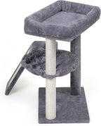 YOUPET Cat Tree with Cat Scratching Post for Indoor Cats, Cat Tower with Scratching Board and Playful Toy Balls, Cat Tree Tower with Cozy Hammock,Grey