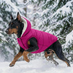 Windproof Waterproof Dog Coat Fleece & Cotton Lined Warm Jacket, Cold Weather Pet Apparel Clothes Vest for Small to Large Dogs (2XL, Pink)